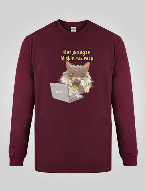 [TSL-01] T-Shirt Unisex Long Sleeve Katun Premium